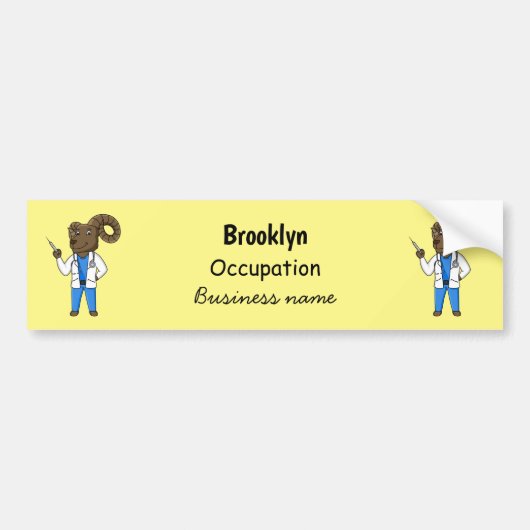 Cartoon von Bighorn-Schafen Autoaufkleber (Vorne)