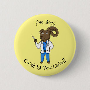 Cartoon von Bighorn-Schafen Button