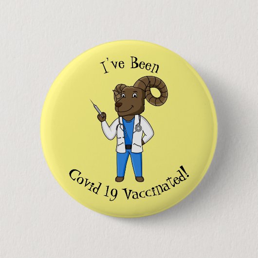 Cartoon von Bighorn-Schafen Button (Vorderseite)