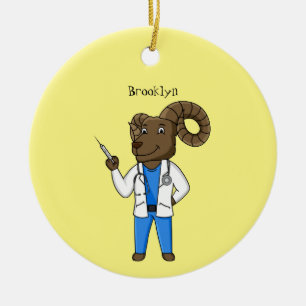 Cartoon von Bighorn-Schafen Keramik Ornament