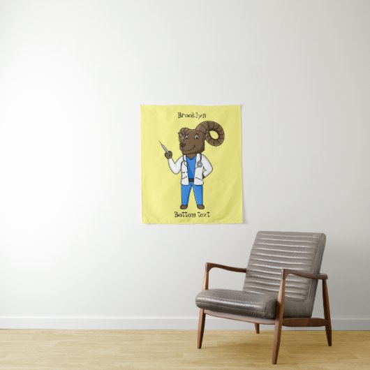 Cartoon von Bighorn-Schafen Wandteppich (Beispiel)