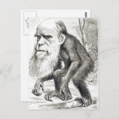 Cartoon von Charles Darwin 1871 Postkarte (Vorne/Hinten)