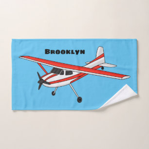 Cartoon von dreirädrigen Flugzeugen Badhandtuch Set