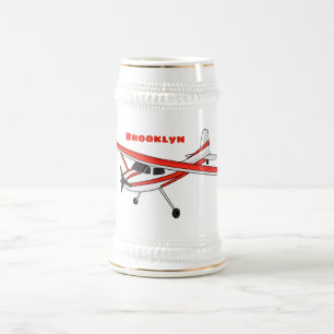 Cartoon von dreirädrigen Flugzeugen Bierglas