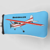 Cartoon von dreirädrigen Flugzeugen Golf Headcover (Vorderseite)