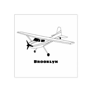 Cartoon von dreirädrigen Flugzeugen Gummistempel