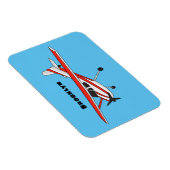 Cartoon von dreirädrigen Flugzeugen Magnet (Rechte Seite)