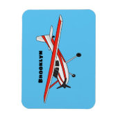 Cartoon von dreirädrigen Flugzeugen Magnet (Vertikal)