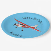 Cartoon von dreirädrigen Flugzeugen Pappteller (Schrägansicht)