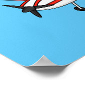 Cartoon von dreirädrigen Flugzeugen Poster (Ecke)