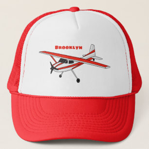 Cartoon von dreirädrigen Flugzeugen Truckerkappe