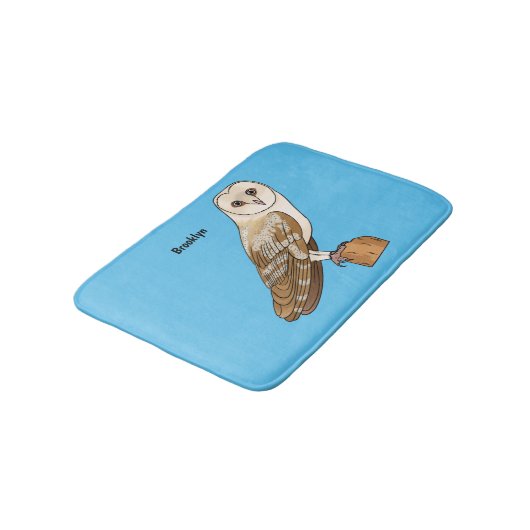 Cartoon von Eulenvögeln Badematte (Schrägansicht)