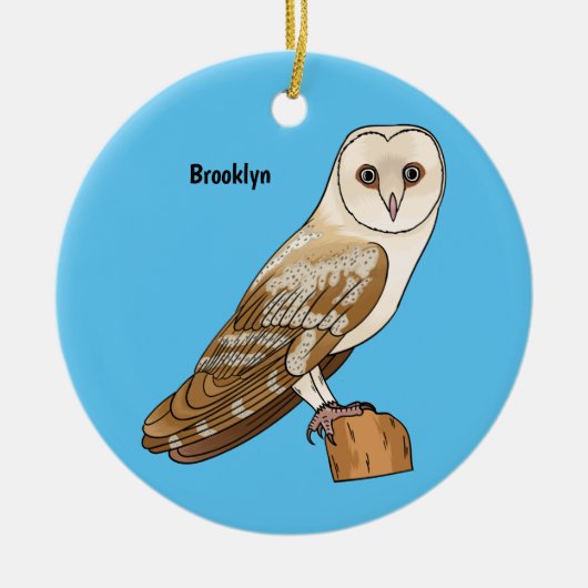 Cartoon von Eulenvögeln Keramik Ornament (Vorne)