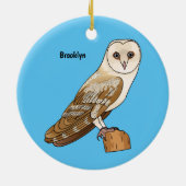 Cartoon von Eulenvögeln Keramik Ornament (Hinten)