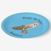 Cartoon von Eulenvögeln Pappteller (Schrägansicht)