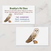 Cartoon von Eulenvögeln Visitenkarte (Vorne/Hinten)