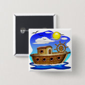 Cartoon von Fischereifahrzeugen Button (Vorne & Hinten)