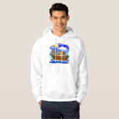 Cartoon von Fischereifahrzeugen Hoodie (Vorne ganz)