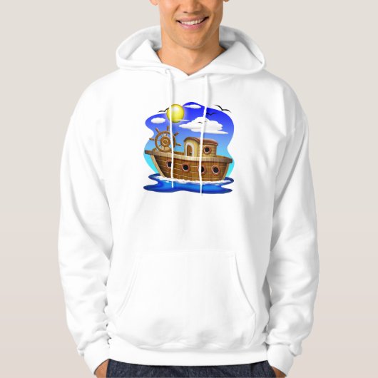 Cartoon von Fischereifahrzeugen Hoodie (Vorderseite)