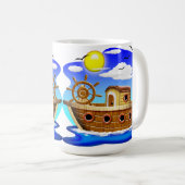 Cartoon von Fischereifahrzeugen Kaffeetasse (VorderseiteRechts)