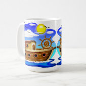 Cartoon von Fischereifahrzeugen Kaffeetasse (Vorderseite Links)