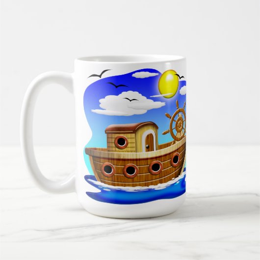 Cartoon von Fischereifahrzeugen Kaffeetasse (Links)