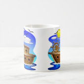 Cartoon von Fischereifahrzeugen Kaffeetasse (Mittel)