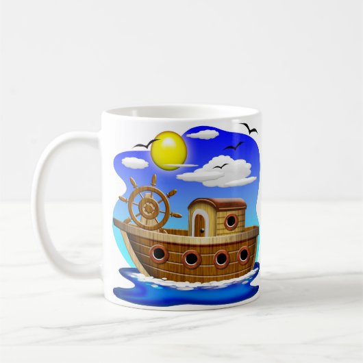 Cartoon von Fischereifahrzeugen Kaffeetasse (Links)