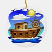Cartoon von Fischereifahrzeugen Keramik Ornament (Vorne)