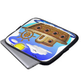Cartoon von Fischereifahrzeugen Laptopschutzhülle (Vorne Knopf)