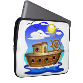 Cartoon von Fischereifahrzeugen Laptopschutzhülle (Vorne Rechts)
