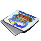 Cartoon von Fischereifahrzeugen Laptopschutzhülle (Vorne Knopf)