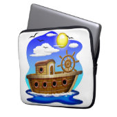Cartoon von Fischereifahrzeugen Laptopschutzhülle (Vorderseite Links)