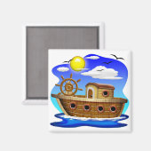 Cartoon von Fischereifahrzeugen Magnet (Vorderseite/Rückseite)