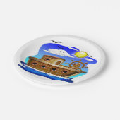 Cartoon von Fischereifahrzeugen Pappteller (Schrägansicht)