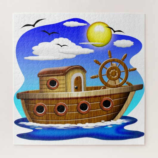 Cartoon von Fischereifahrzeugen Puzzle (Vertikal)