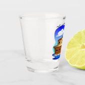 Cartoon von Fischereifahrzeugen Schnapsglas (Links)