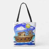 Cartoon von Fischereifahrzeugen Tasche (Rückseite)