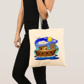 Cartoon von Fischereifahrzeugen Tragetasche (Vorderseite (Produkt))
