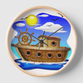 Cartoon von Fischereifahrzeugen Uhr (Vorderseite)