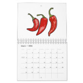 Cartoon von Gemüse und Obst Kalender (Mär 2026)