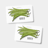 Cartoon von grünen Bohnen Ausweis (Vorder- & Rückseite)