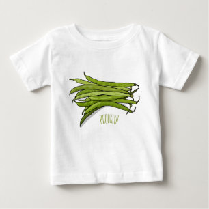 Cartoon von grünen Bohnen Baby T-shirt