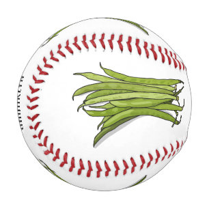 Cartoon von grünen Bohnen Baseball