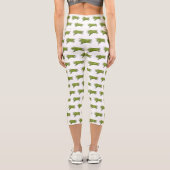 Cartoon von grünen Bohnen Capri Leggings (Rückseite)