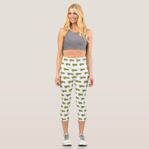 Cartoon von grünen Bohnen Capri Leggings