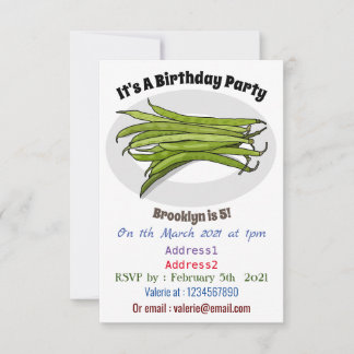 Cartoon von grünen Bohnen Einladung