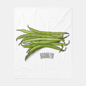 Cartoon von grünen Bohnen Fleecedecke (Vorderseite)