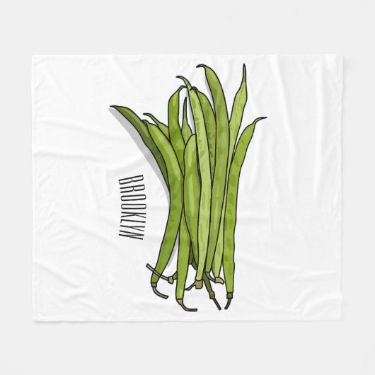 Cartoon von grünen Bohnen Fleecedecke (Vorderseite (Horizontal))