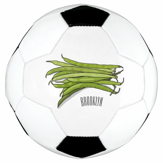 Cartoon von grünen Bohnen Fußball (Vorderseite)